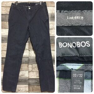 Bonobos Tailored Chino Pants Men’s 33x32 Blue Gray 100% Cotton